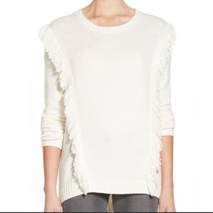 Trouve white fringe sweater